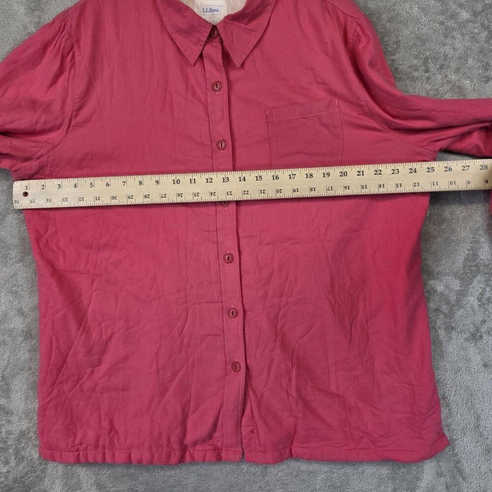 L.L. Bean Jacket Womens XL Pink Cotton Fleece Lined Button Front Shirt Jacket - Picture 8 of 10